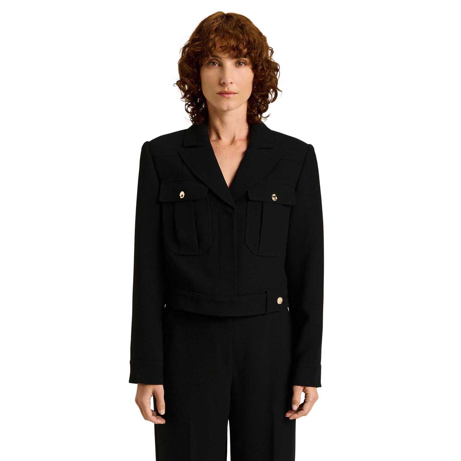 Veronika Maine Double Weave Cropped Jacket